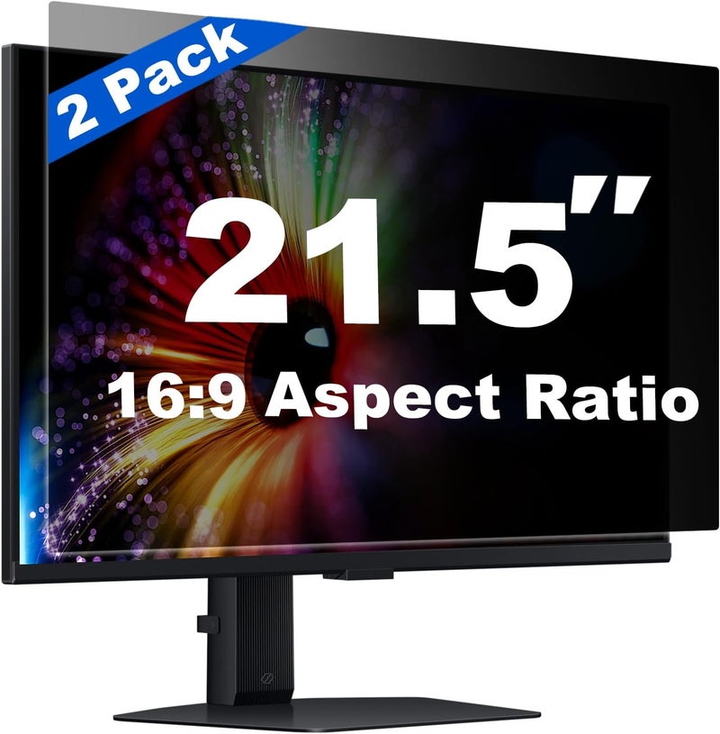 Twugs [2 Pack] 21.5 Inch Computer Privacy Screen for 16:9 Aspect Ratio Widescreen Monitor, Eye Protection Anti Glare Blue Light Filter Shield, Removable Anti-Scratch Anti Spy Protector - Image 1
